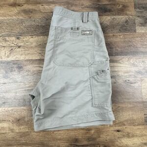The North Face Shorts 36 Tan Beige Khaki Nylon Hiking Outdoor Trail Pockets FLAW